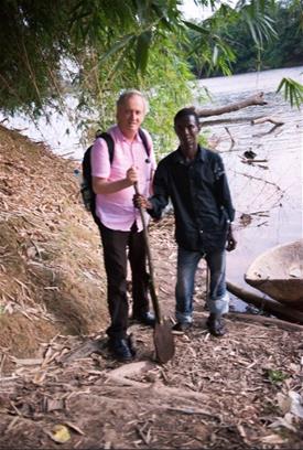 Bill Cope and friend in Sierra Leone