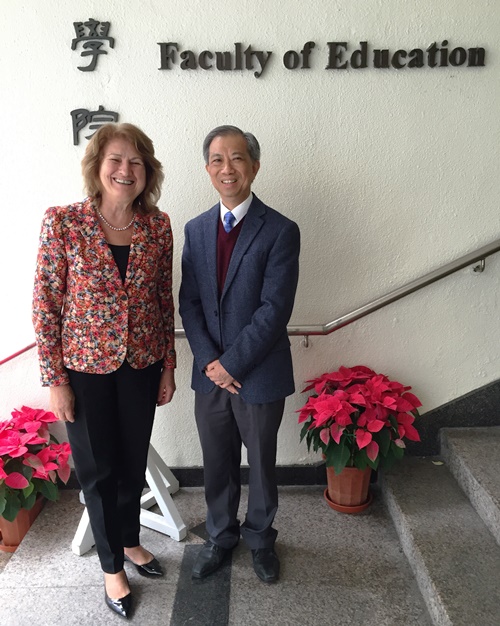 College of Education at Illinois Dean Mary Kalantzis with alumnus Alvin Leung in China