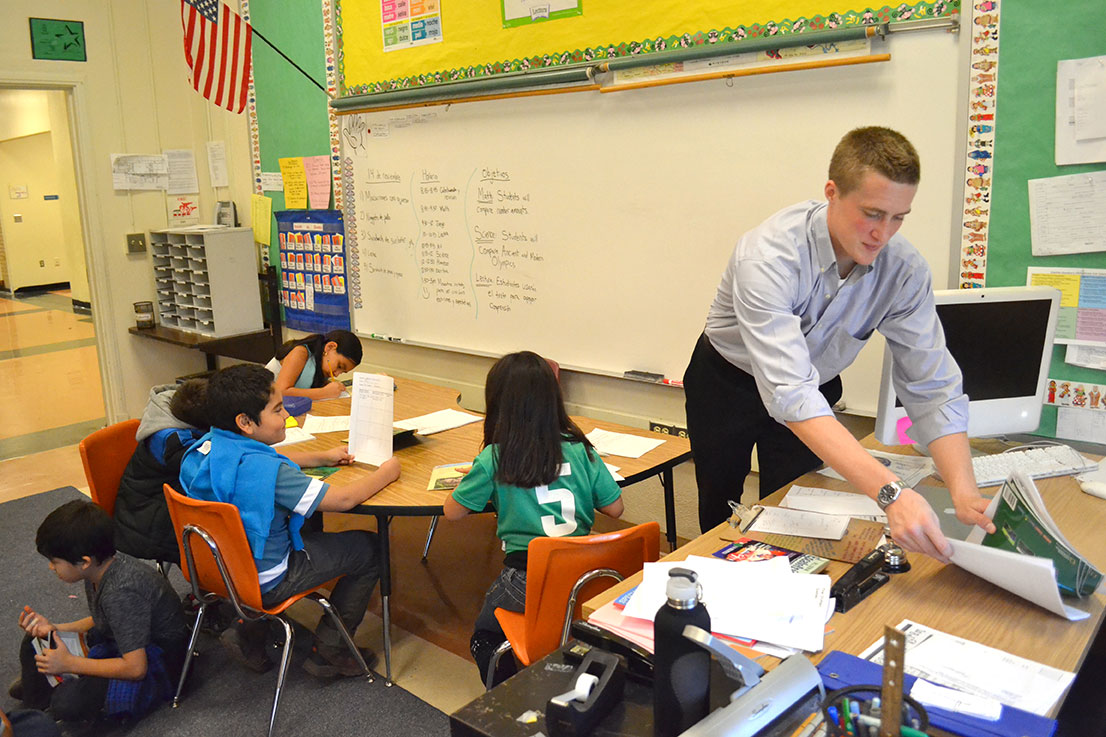 Greg Ballweg in his classroom