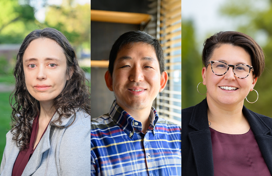side-by-side photos of Elizabeth Dyer, Chang-kyu Kwon and Kary Zarate