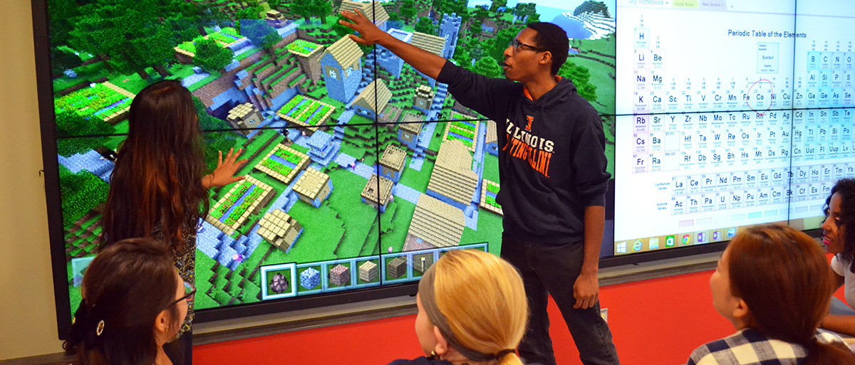 Student engaging with technology in an education classroom