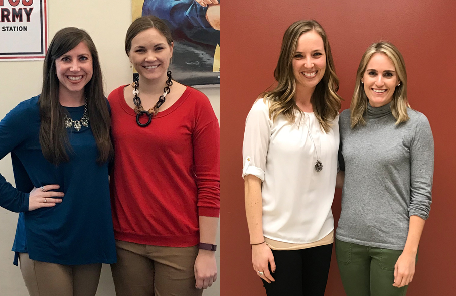 Natalie Fisher, Emma Forsberg, Amber Bell, and Meghan Gleason from the tight-knit College of Education cohort from 2012