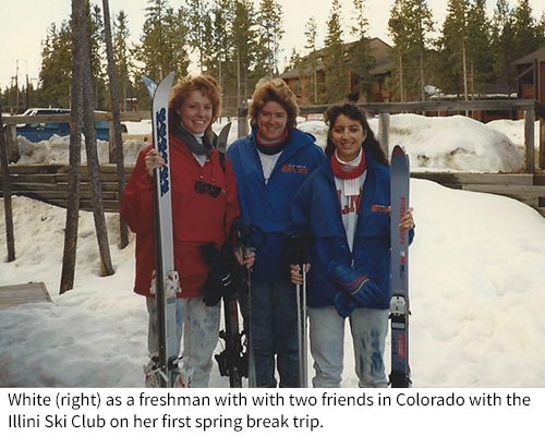 Jeanne White on a ski trip