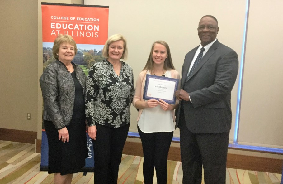 Irene Stoesser, Barbara Mengarelli, Ana Gruber, and Interim Dean James D. Anderson at the 2016 Student Recognition Brunch