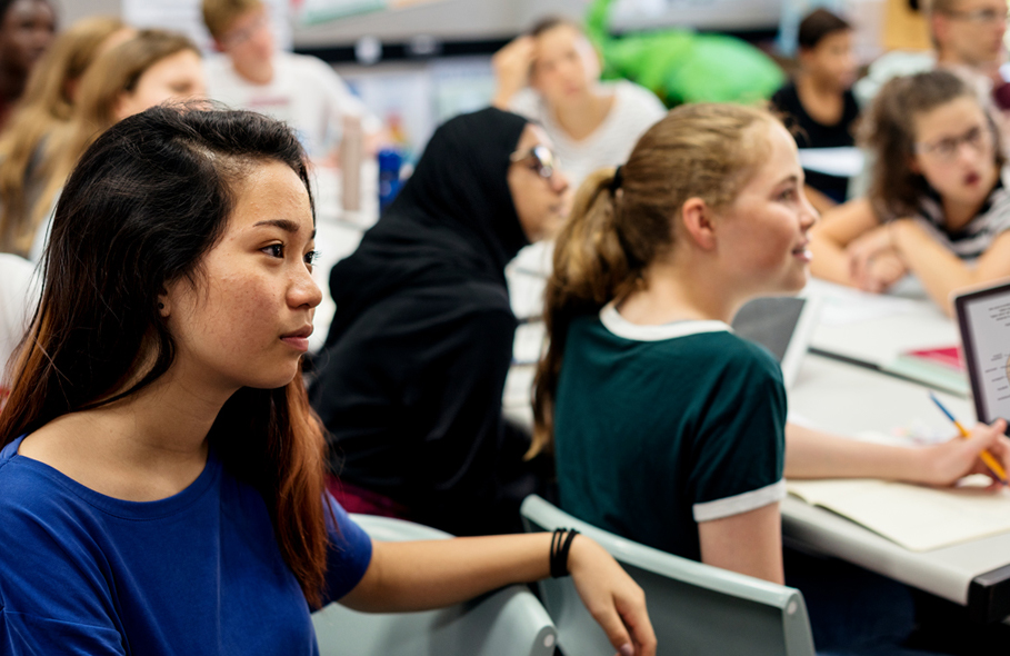 Asian American student in classroom