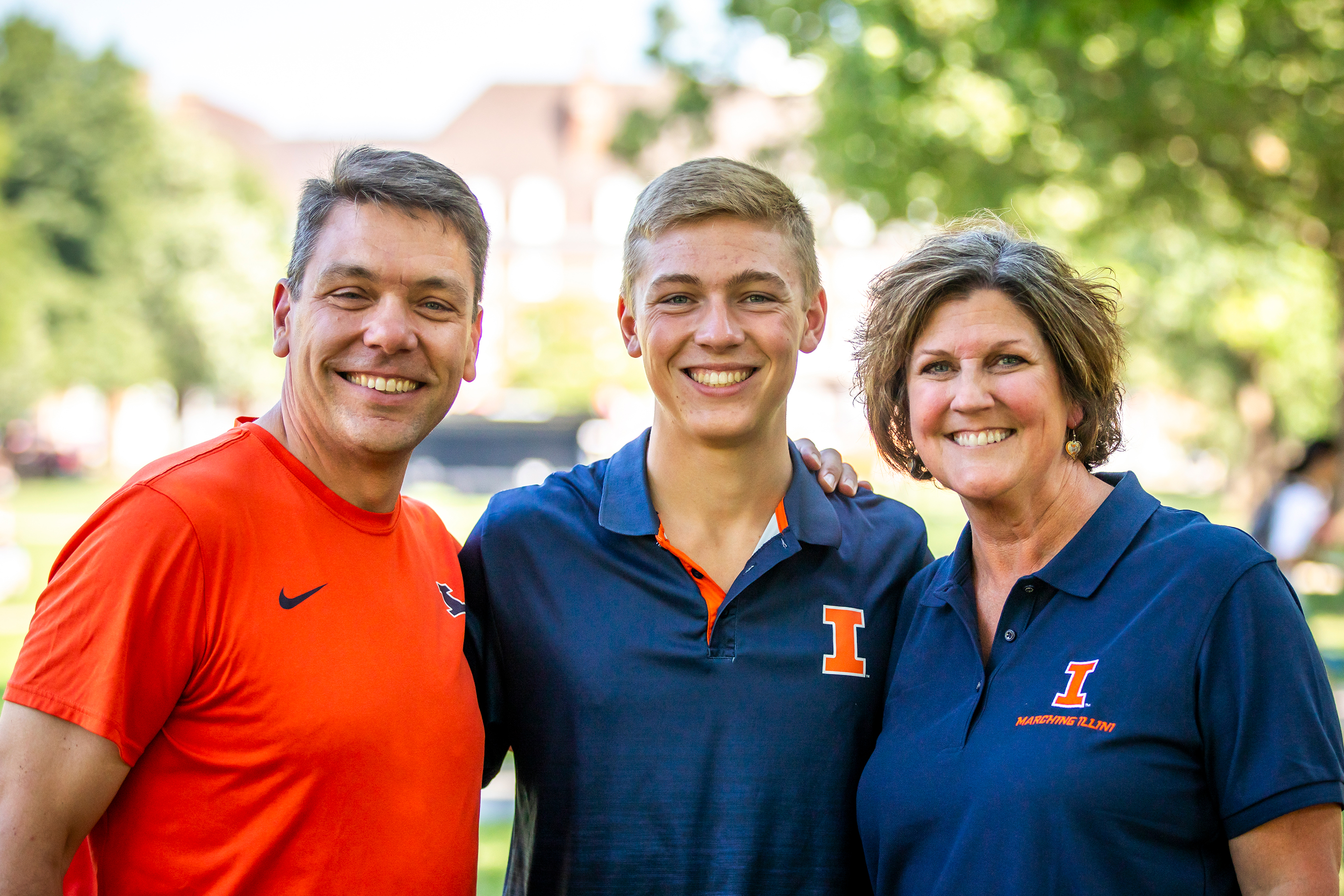 Parents and student on a visit