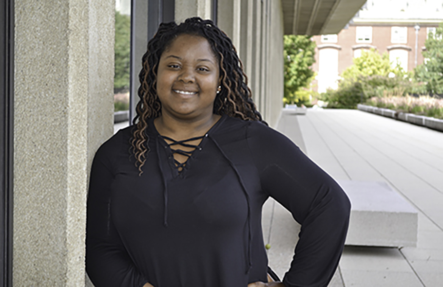 Shelana Martin outside Ed Building