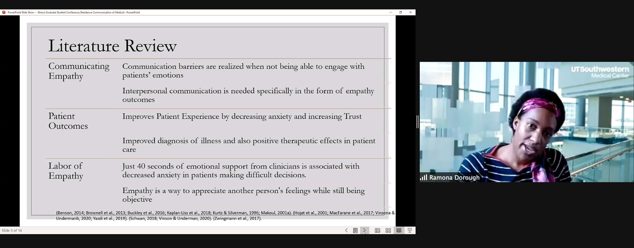 PPT slide and African American woman