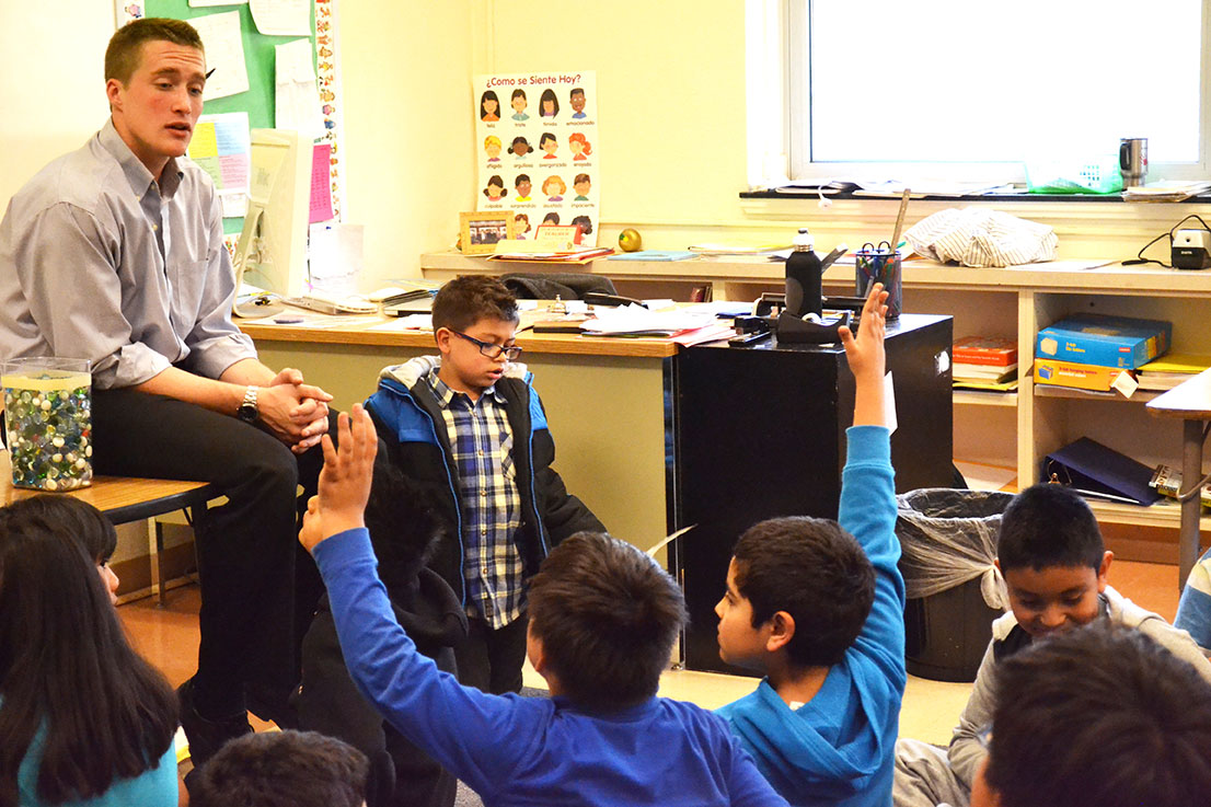 Greg Ballweg in his classroom