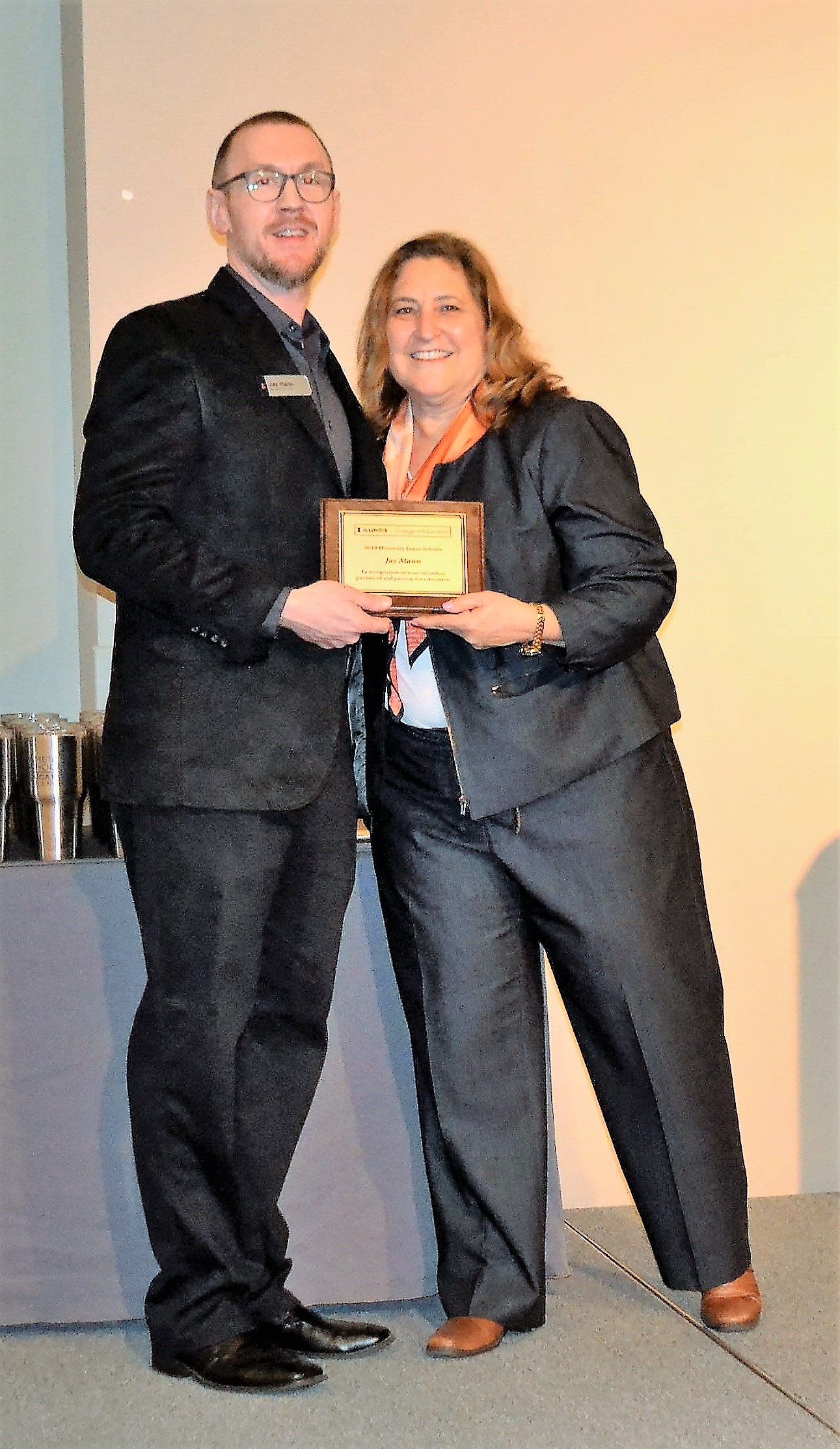 Dr. Lisa Monda-Amaya and Honoree Jay Mann